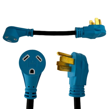 Connecticut Electric Plug Adapter, Dogbone, TT-30R, 14-50P, 1 ft., Black/Blue HEDB5030AD